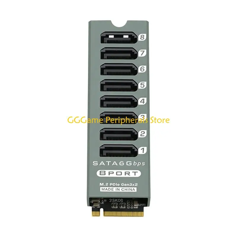 8포트 및 6Gbps 데이터 전송 기능을 갖춘 U55B 알루미늄 케이스 M.2 PCIe SATA3 확장 카드