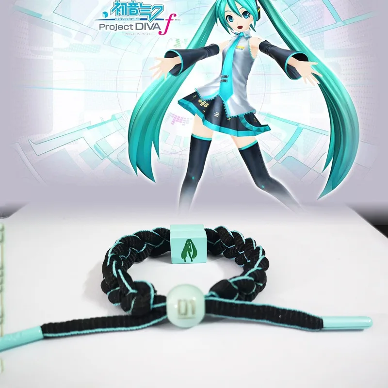 Фото 3 стиля новый аниме Hatsune Miku кавайная фигурка отражение регулируемый браслет ручной работы тканая Ручная Веревка модель игрушки подарки №2