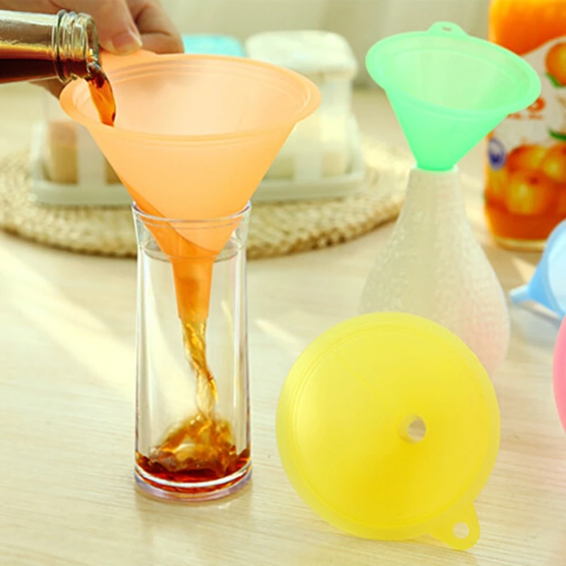 5Pcs Colorful Plastic Funnel Small Medium Large Variety Liquid Oil Kitchen Set Dropshipping plastic filter funnel