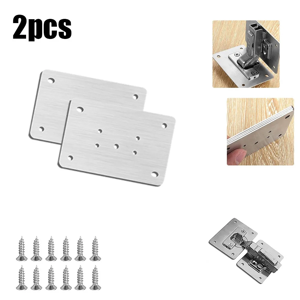 Hinge Repair Plate For Cabinet Furniture Drawer Stainless Steel Door Panels Table Base Hinge Cup Repair Board Fix Bracket