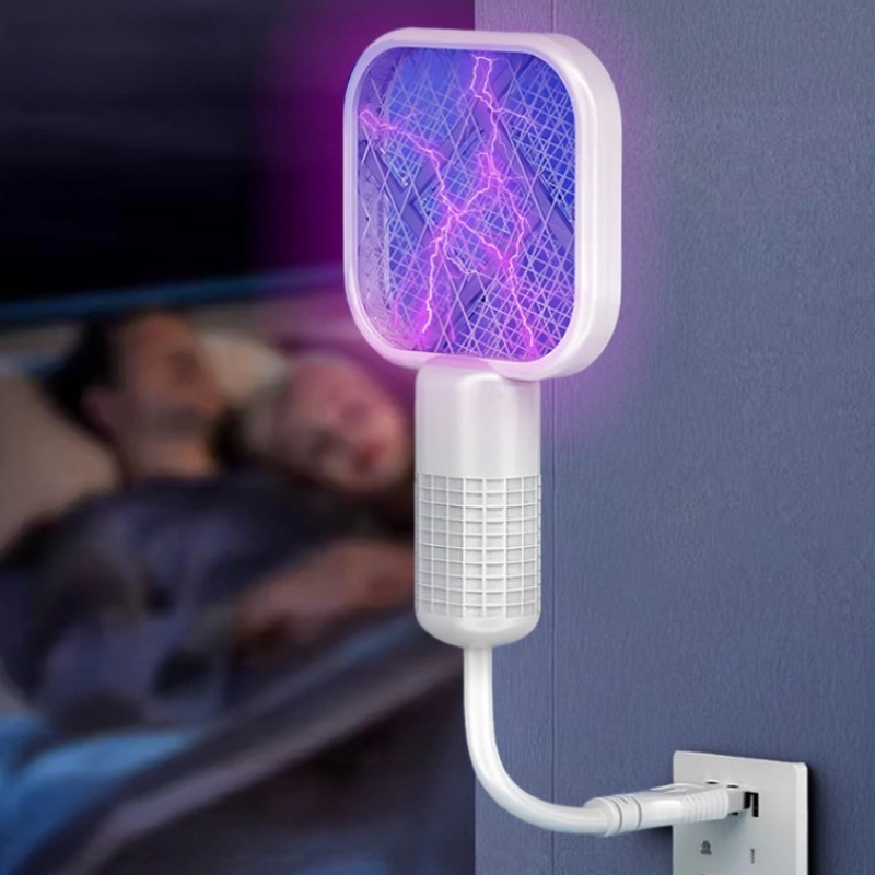 Electric Mosquito Swatter UV Light Bug Zapper Rechargeable Fly Killer Insect Racket Portable Outdoor Pest Control for Camping