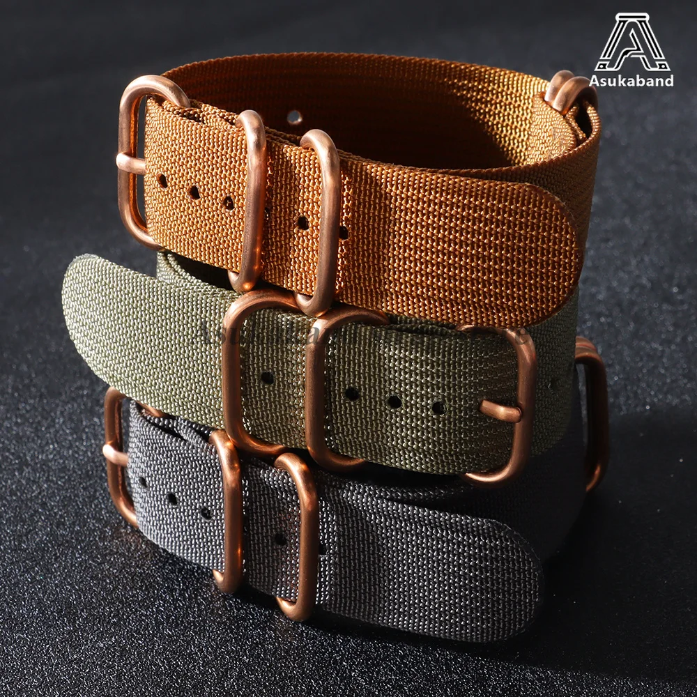 Elegant Rose Gold Buckle Nylon Watch Strap - Canvas Watchband