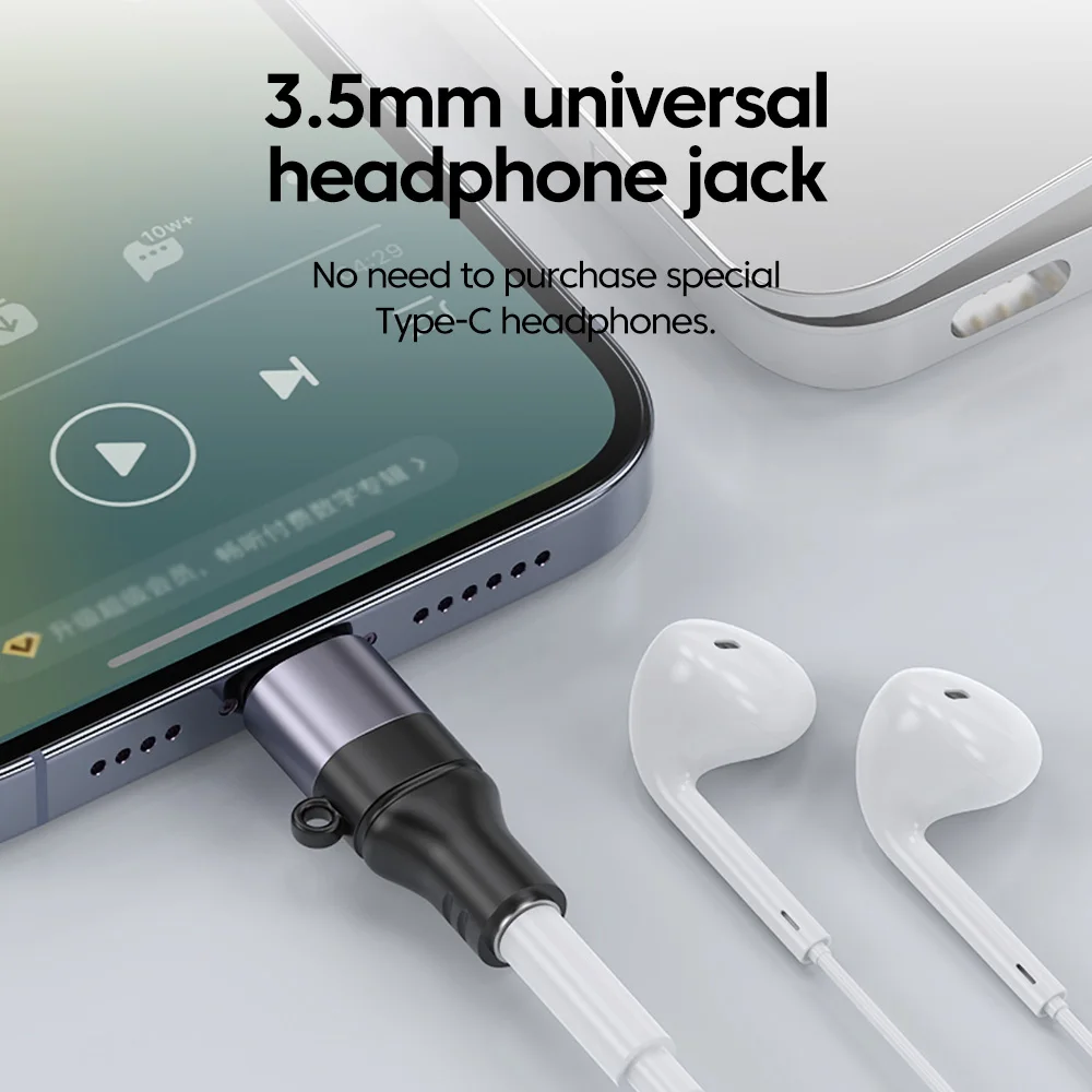 Universal Type C to 3.5mm Audio Adapter with DAC Chip