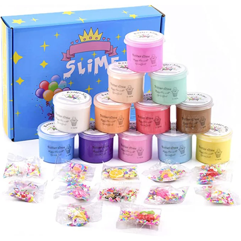50ml Butter Slime Kit Fake Candy Scented Slime Fluffy Party Antistress Toys For Kids Boys Girls Birthday Gift 4