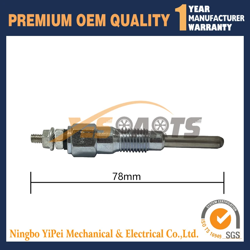 11V 4pcs New Glow Plug Engine For Kubota V1505 V1305 V1205 16851-65512 16851-65510(10mm)
