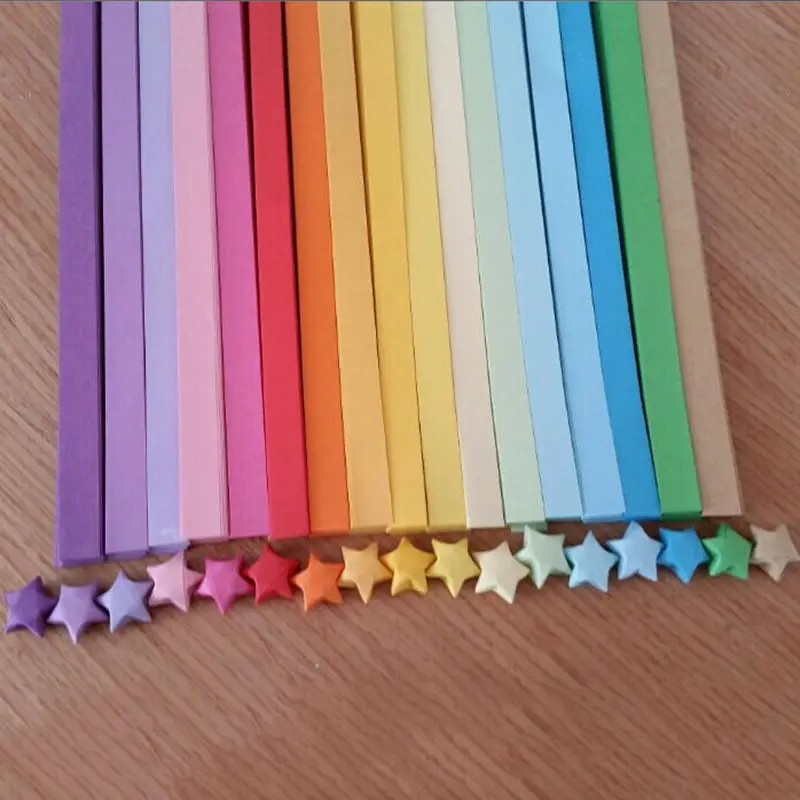 80pcs Origami Lucky Star Paper Strips Craft Paper Wishing Star Material Candy color Quilling Paper Decorative Paper 18 Colors