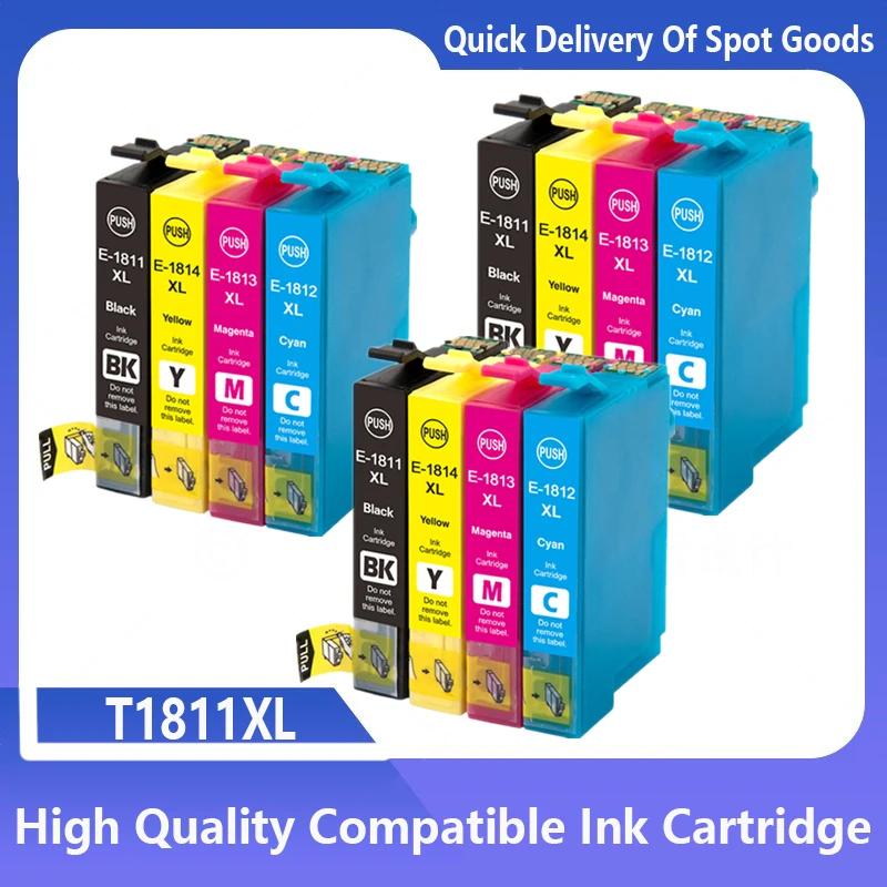

Compatible 18XL T1811-T1814 Ink Cartridge for Epson XP205 XP305 XP322 XP315 XP212 XP402 XP30 XP225 XP325 XP422 Printer