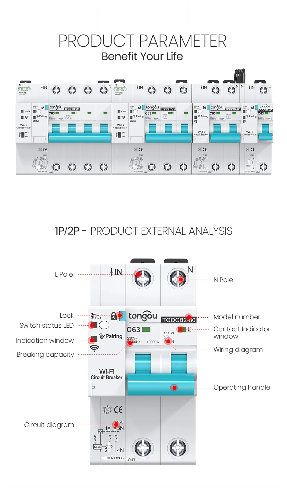 Description Picture 5 of itemTUYA MCB WIFI Power Metering Circuit Breaker Smart Life Timer Remote Control Automatic Wireless Interruptor Reclosing Switch