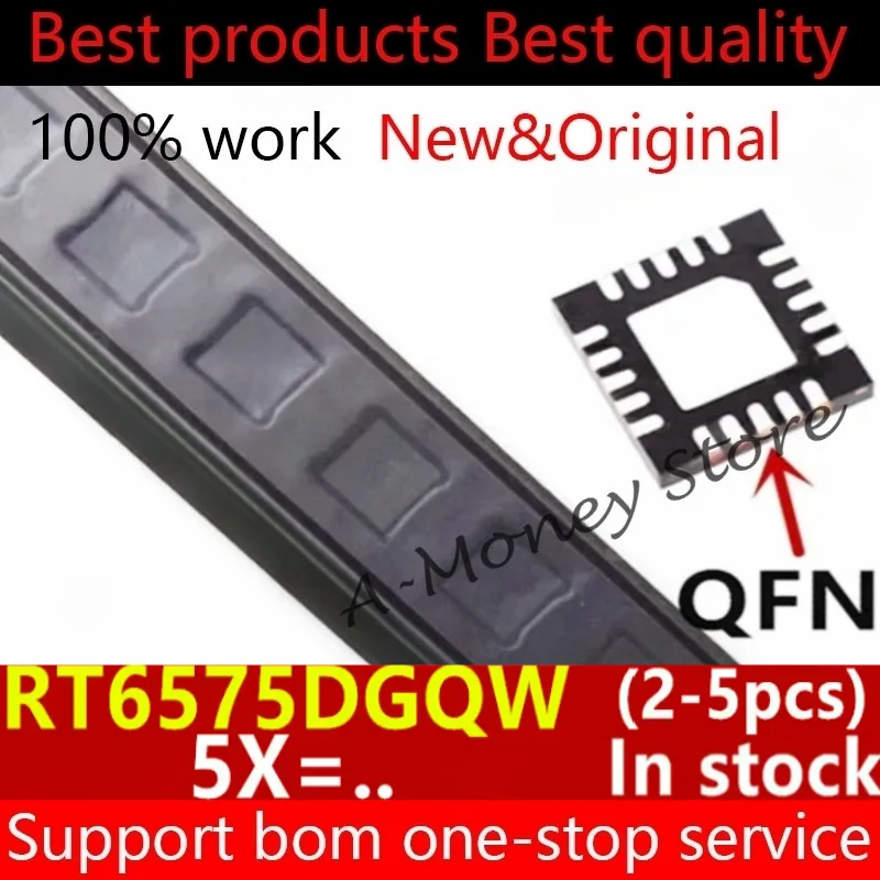 (2-5pcs)RT6575DGQW RT6575D 5X=1E 5X=.. QFN-20