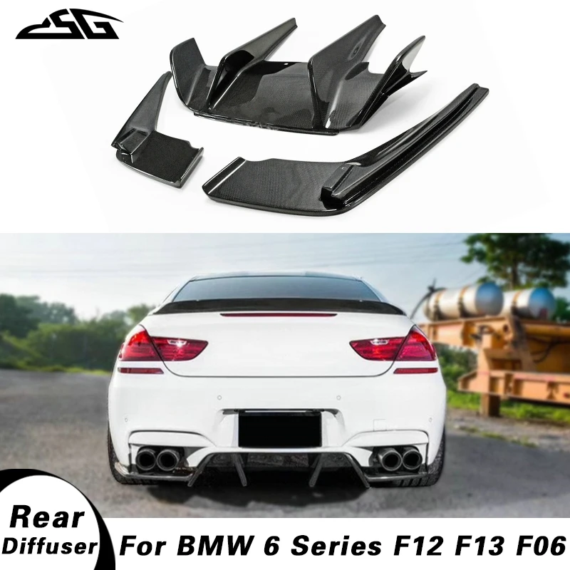 

Разветвитель спойлера из настоящего углеродного волокна для BMW 6 серии F12 F13 F06 M6 2011-2018, обновление задней губы автомобиля