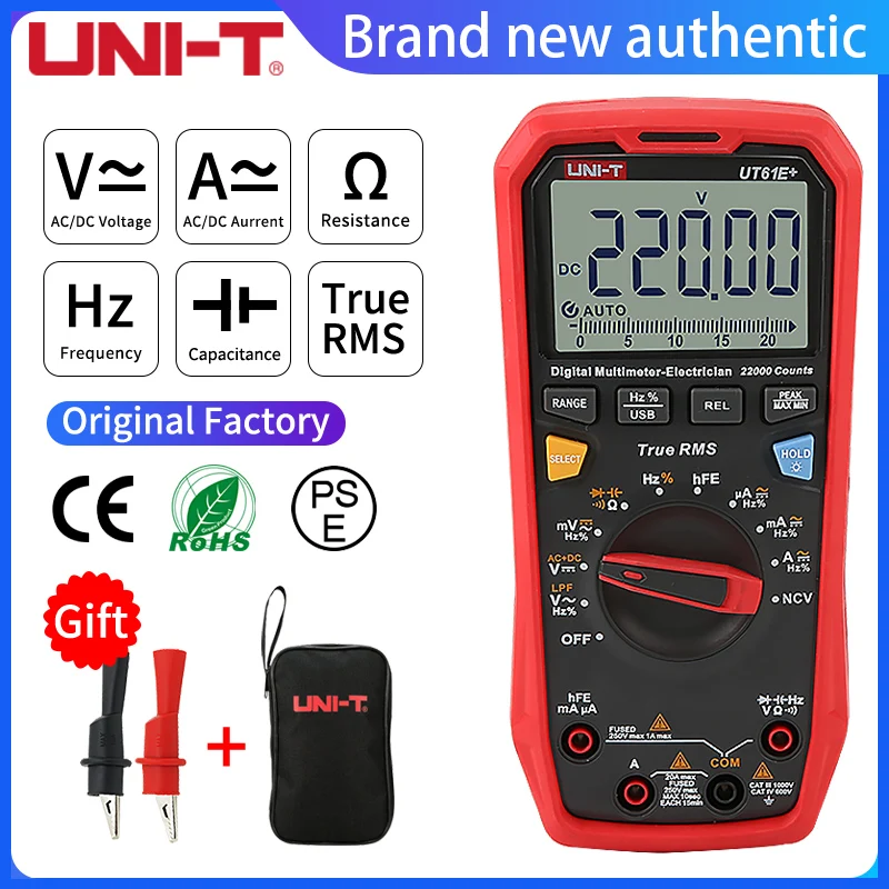 UNI T UT61B + UT61E + UT61D + 휴대용 전문 디지털 멀티 미터 테스터 유닛 True RMS 자동차 범위 ...