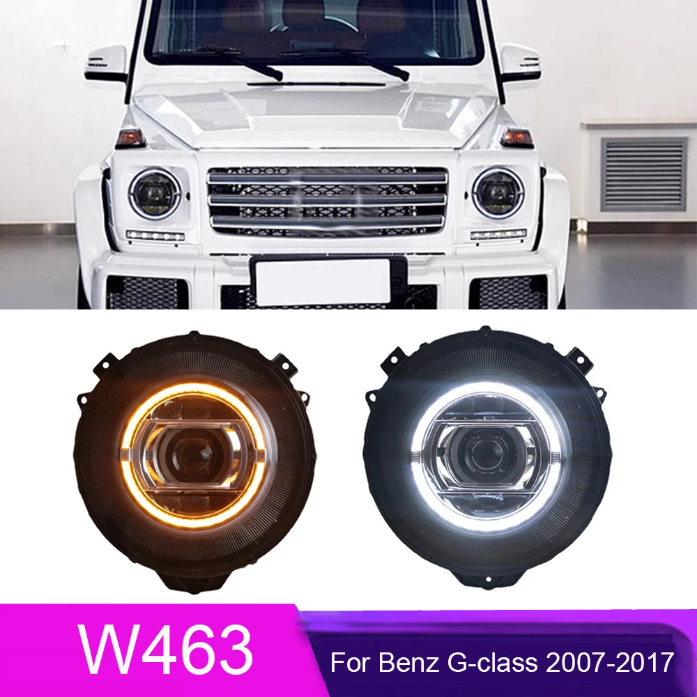 Car LED Headlights for Benz W463 2007-2017 G Class G500 G55 G63 Headlights  Plug and Play DRL H/L Projector Lens LED Head Lights