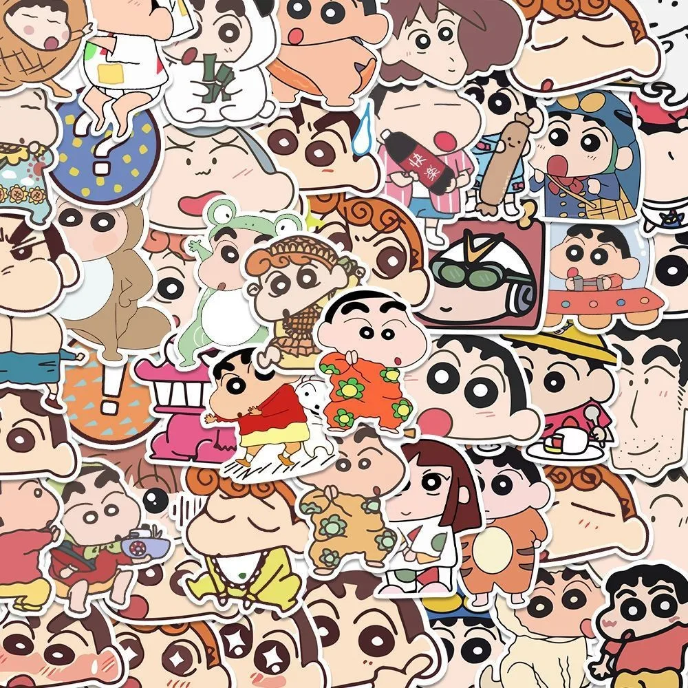 100PCS Cartoon Anime Kawaii Crayon Shin Chan Stickers for Car Laptop Phone Stationery Decor Decals Waterproof Sticker Kids Toys 5