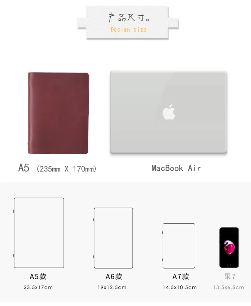 AIGUONIU Echtem Leder Handgemachte A6 Größe Ring Planer Vintage Unisex Notebook Mit 6-loch Binder Sketch Notizbuch Großhandel – Detail 3