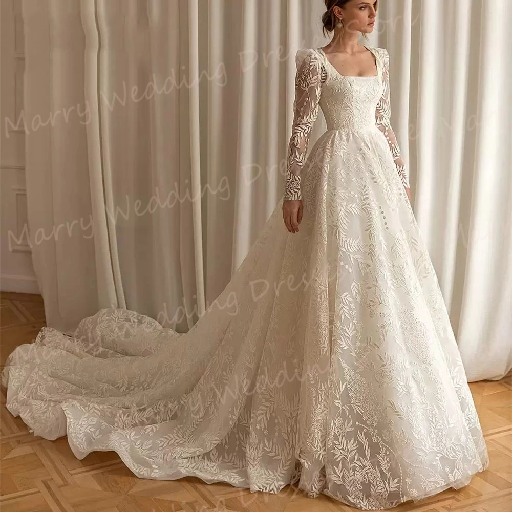 Vestidos-De-Novia-elegantes-De-corte-A-Vestidos-De-Novia-con-Apliques