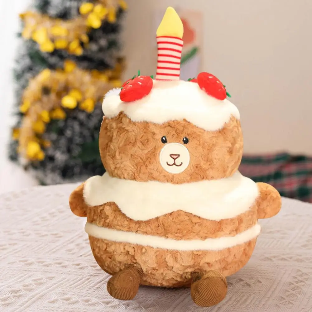 

Plush Bear Doll Adorable Birthday Cake Bear Plush Soft Stuffed Animal Toy for Kids Girlfriend's Gift Home Decoration Fluffy Pp