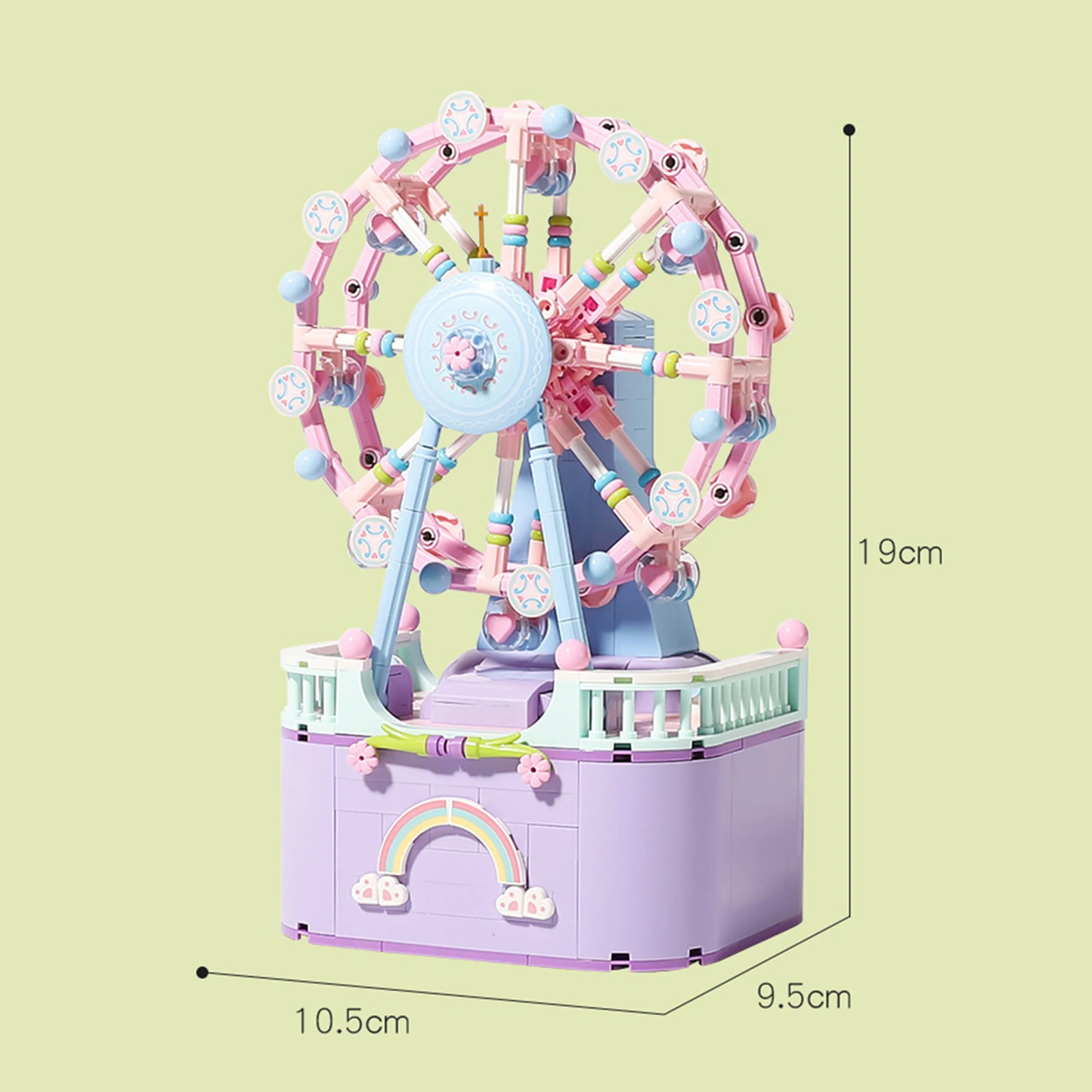 710 sztuk DIY diabelski młyn klocki montaż karuzela obrotowa pozytywka Mini klocki Model miasto prezent dla dzieci 6 710 sztuk DIY diabelski młyn klocki montaż karuzela obrotowa pozytywka Mini klocki Model miasto prezent dla dzieci - Image 6