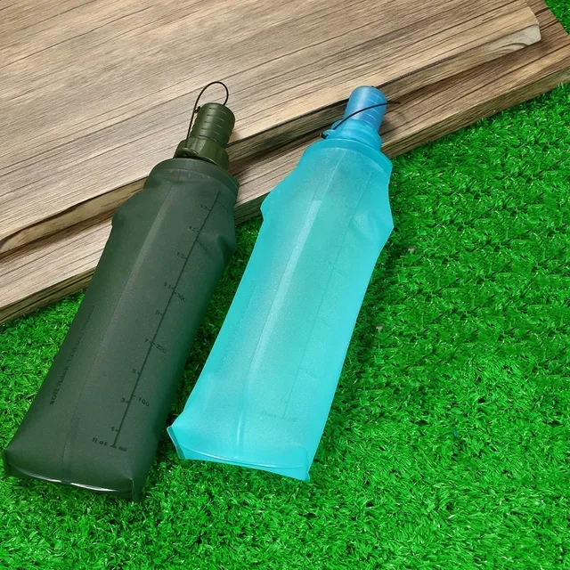 1/2Pcs 500mml 250ml Outdoor Sport Camping Running Sport Bicycle Soft Water Bottle Folding TPU Soft Flask Hiking Water Bag 3