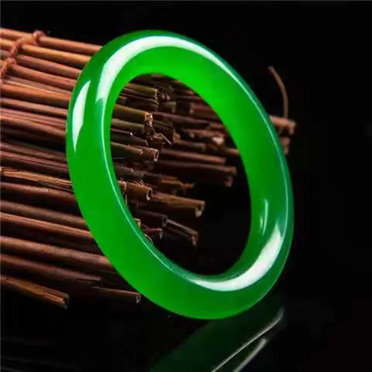 

Natural Ice Jade Color Jade Bracelet Emerald Women Bangle Full Green Anti Radiation Improvement Sleep Weight Loss Charm Jewelry