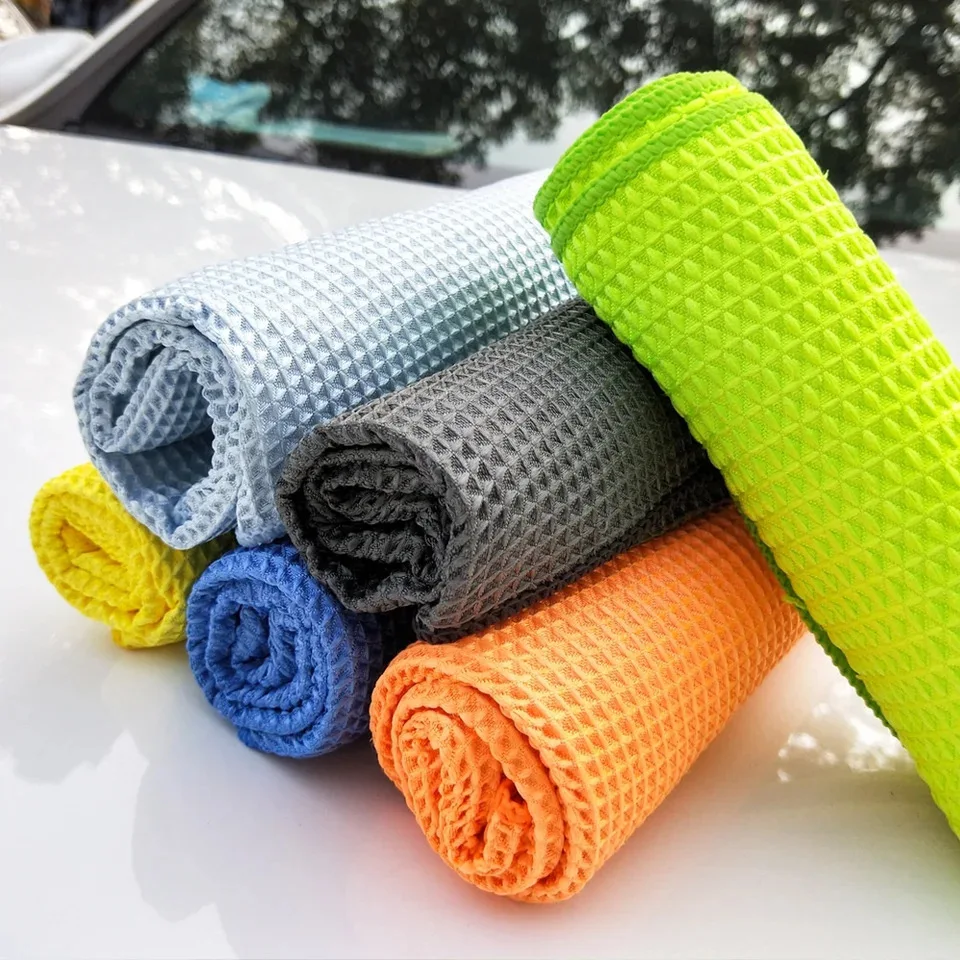 Car Cleaning Cloth Detailing Waffle Weave Glass Wash Towel Strong Water Absorbent Towel Auto Cleaning Accessories 2