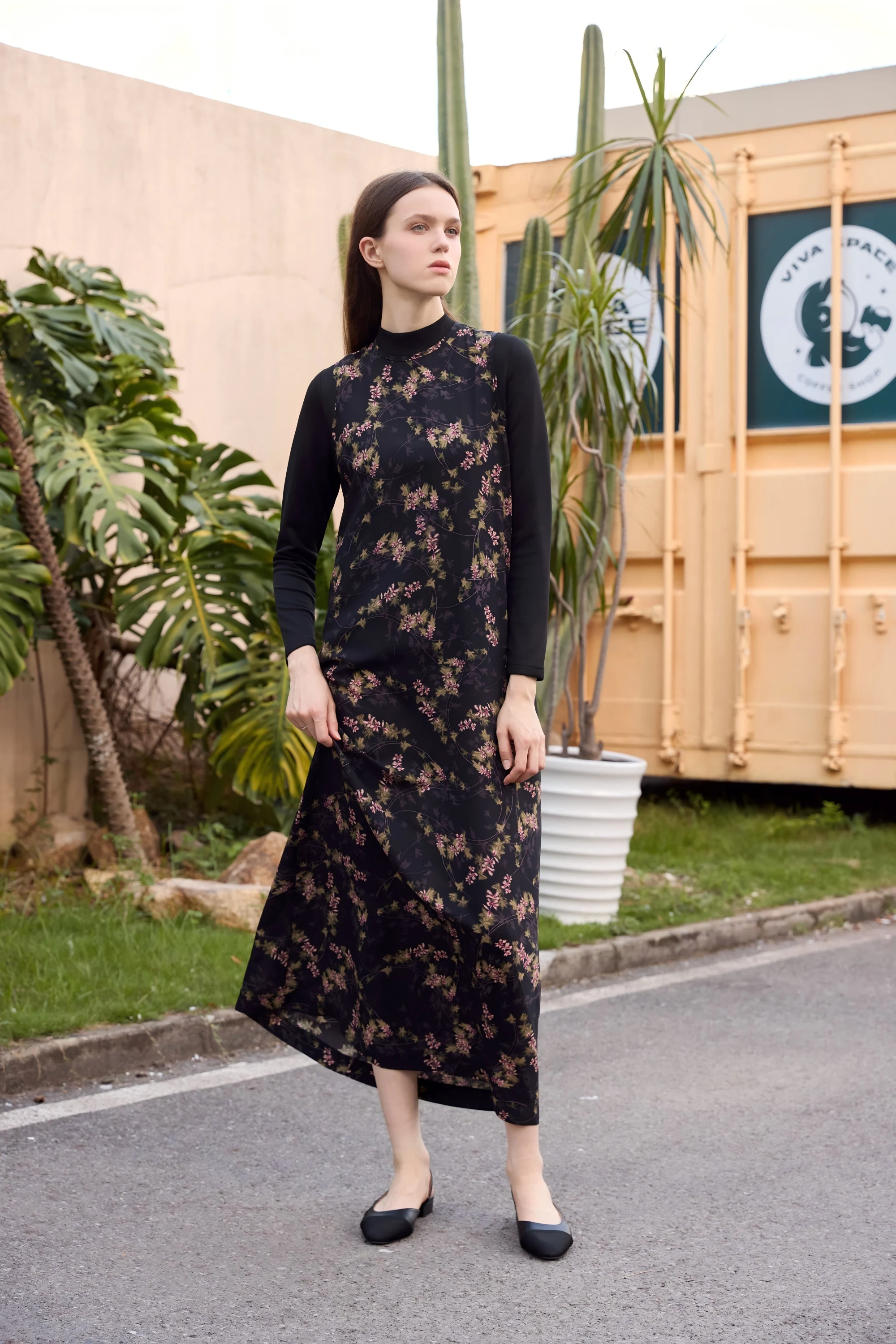 Satin Dress  Knitting Cardigan Set - Womens Autumn Winter Fashion