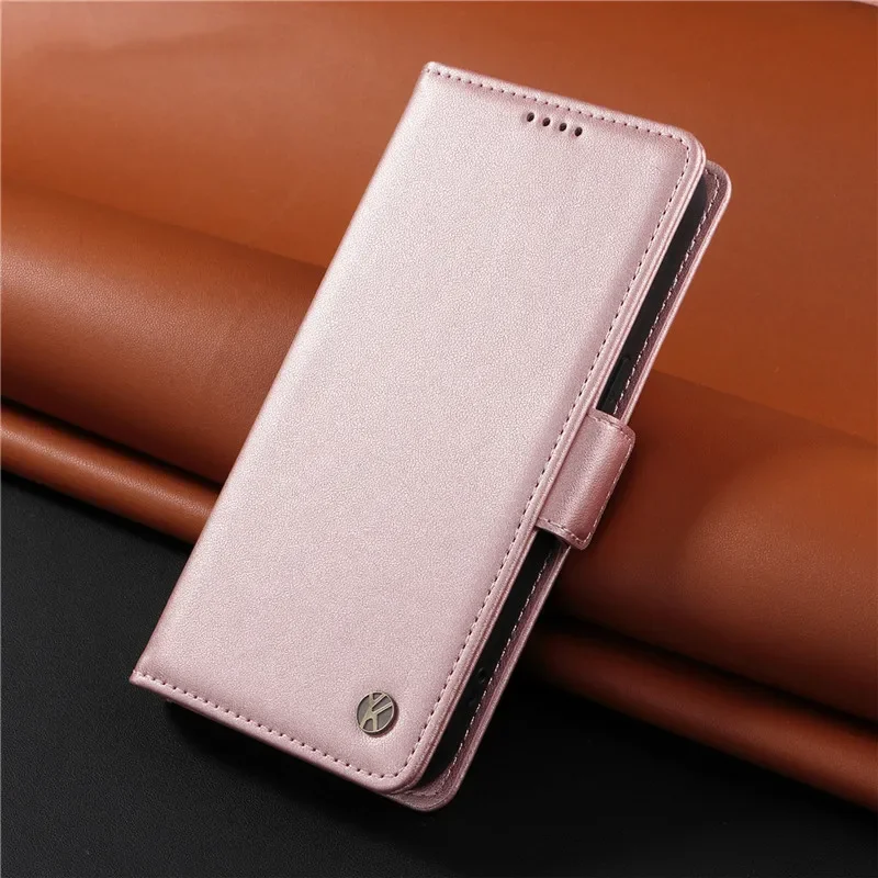 Leather Wallet Flip Case with Stand and Card Holder - Elegant Phone Book Cover