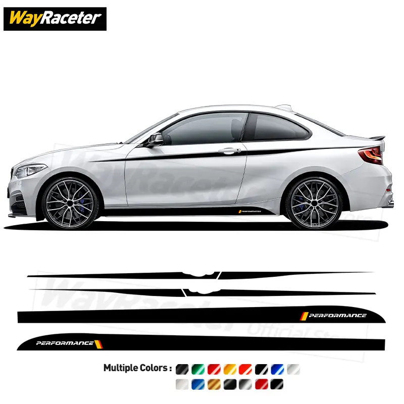 M Performance Car Door Side Stripes Skirt Sticker Waist Line Upper