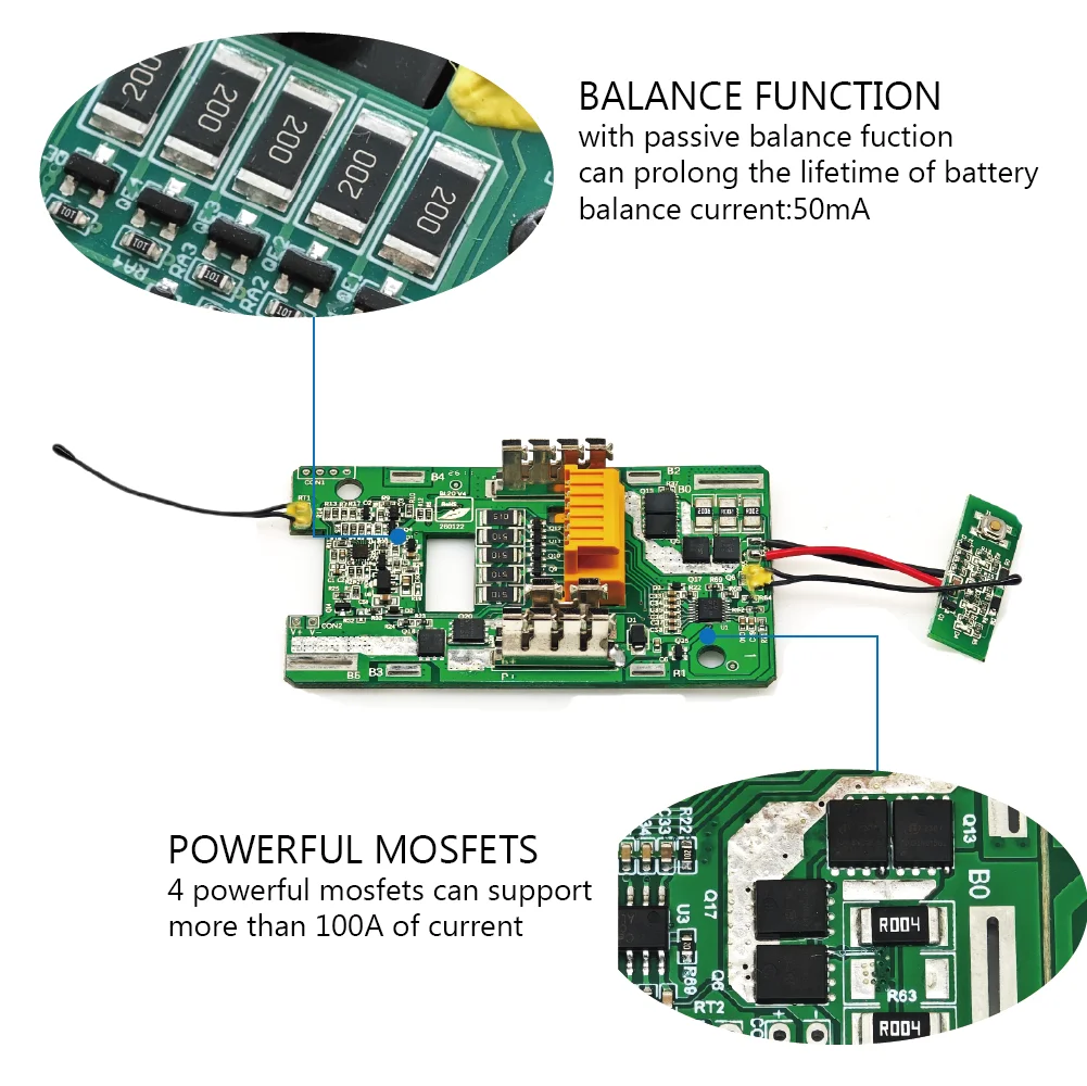 Enhanced Battery Case with Balancing Function and BMS PCB