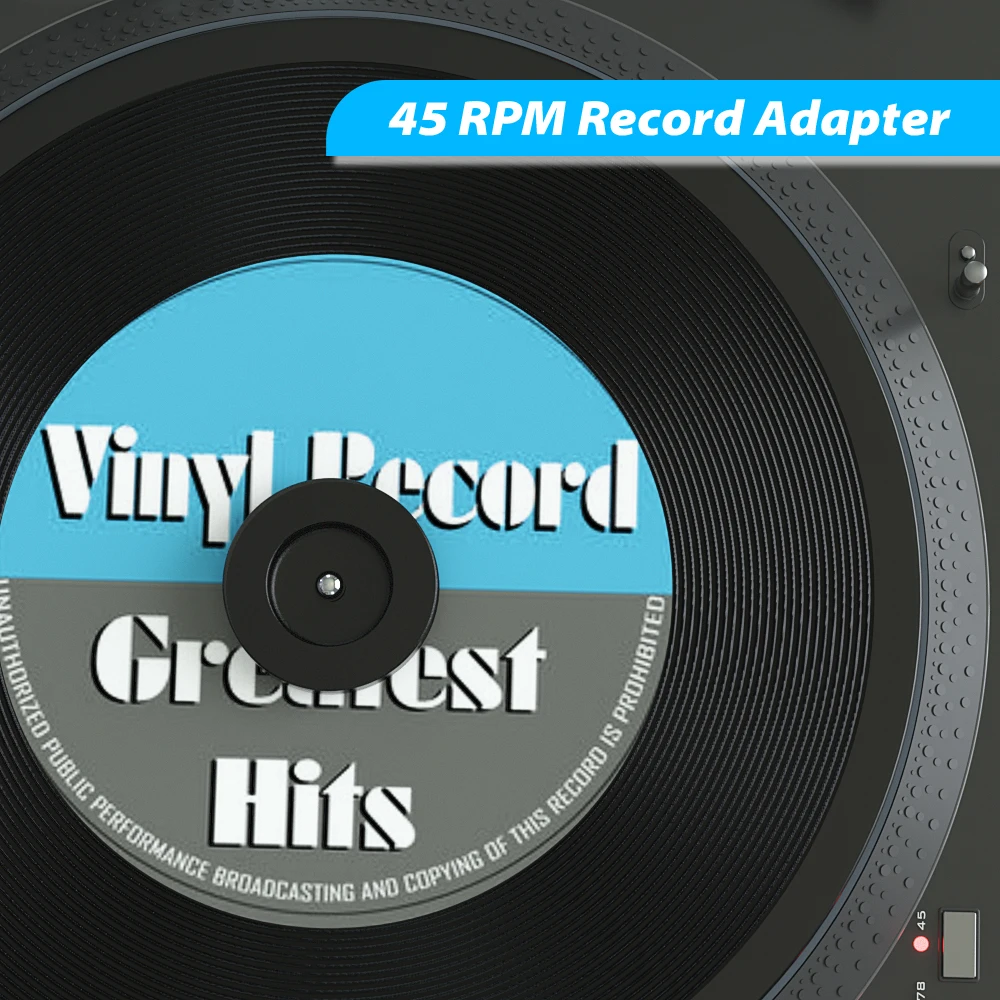 45 RPM Turntable Adapter Aluminum 7 inch EP Record Turntable Phonograph Vinyl Record Center Adapter