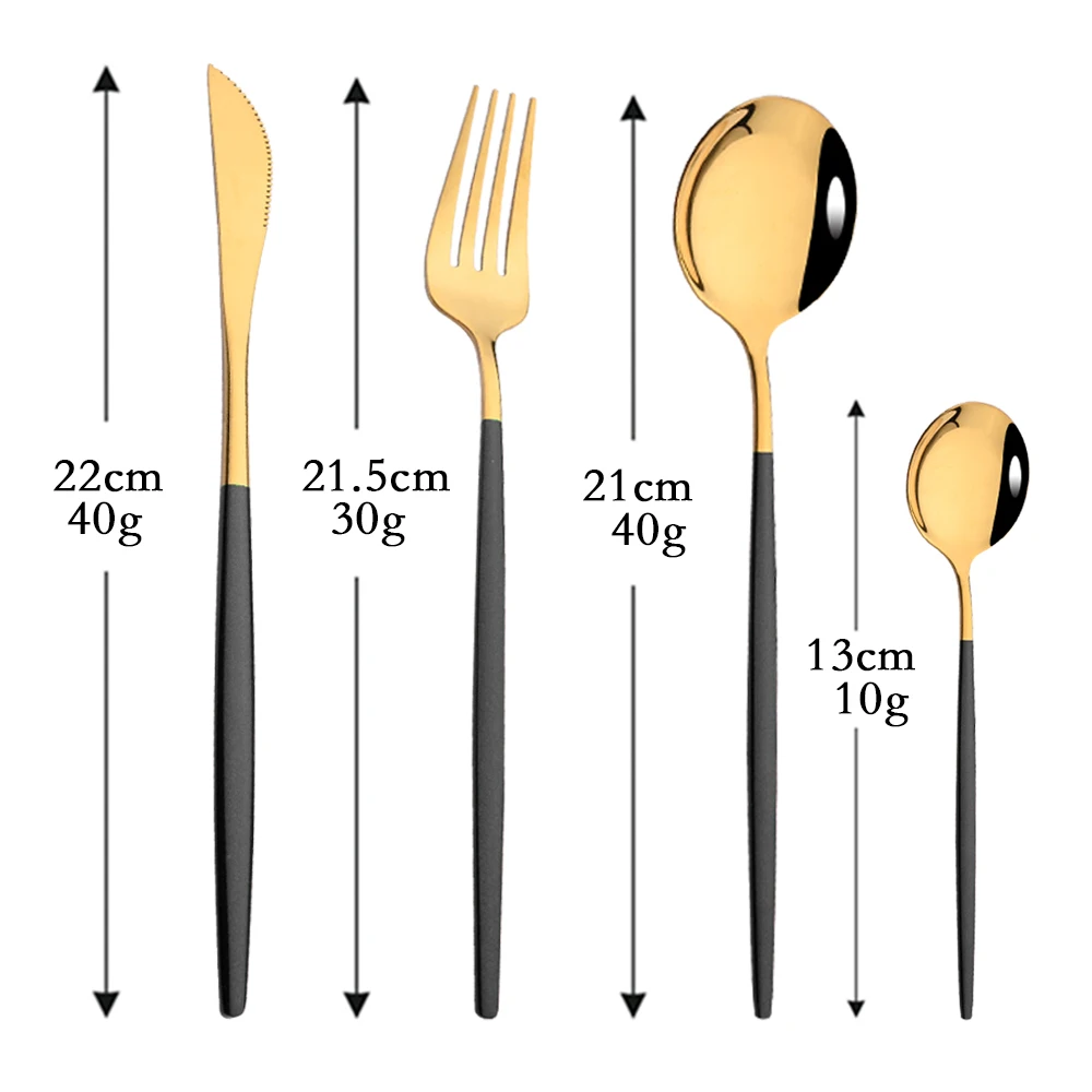 4Pcs Black Gold