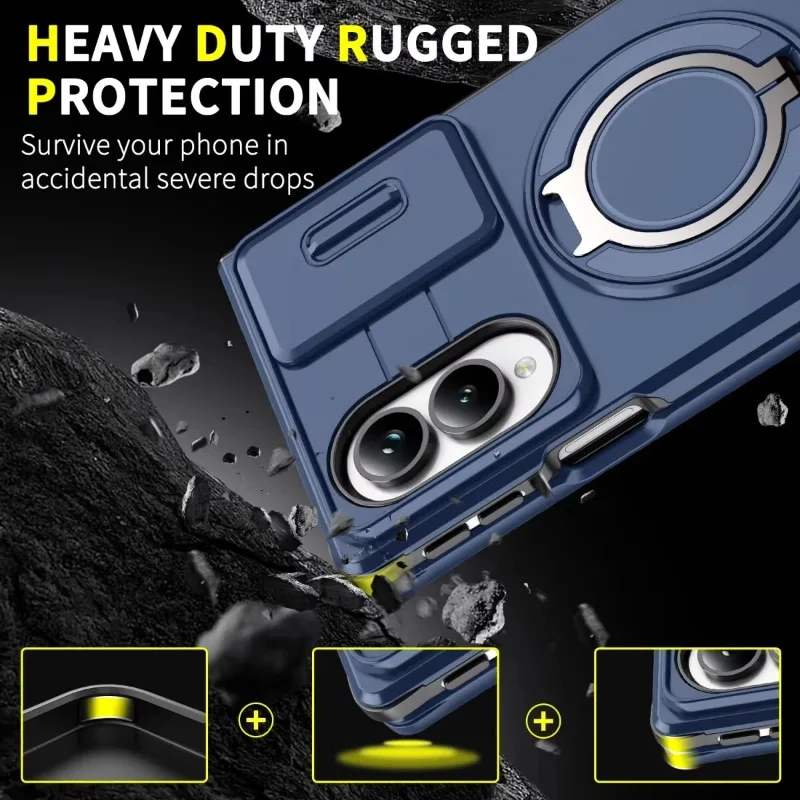 Luxurious Scratch-Resistant and Durable Armor Case with Sliding Camera Cover