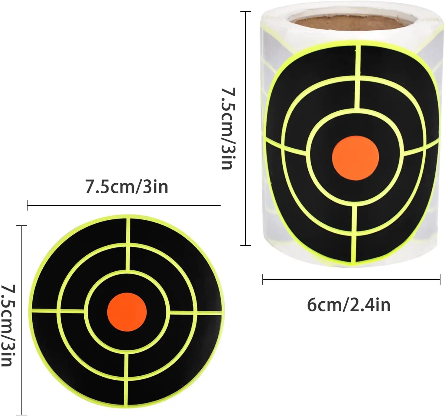 Shooting Target Sticker Self Adhesive Shooting Target Sticker 7.6cm 200Pcs Splatter Splash Amp Reactive Practice Training Hunting Stickers