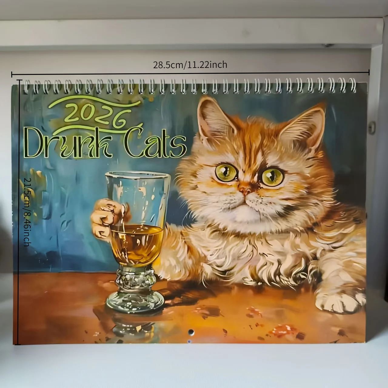 2026 Drunk Cats Calendar Cartoon Funny Weird Cat Hangable Calendar 12 Months Family Schedule Planner Organizer