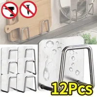 Porte-éponges de cuisine en acier inoxydable, étagère d'évier, supports adhésifs, support de séchage, crochets muraux, organisateur de rangement d'accessoires 1