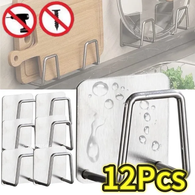 Porte-éponges de cuisine en acier inoxydable, étagère d'évier, supports adhésifs, support de séchage, crochets muraux, organisateur de rangement d'accessoires 1