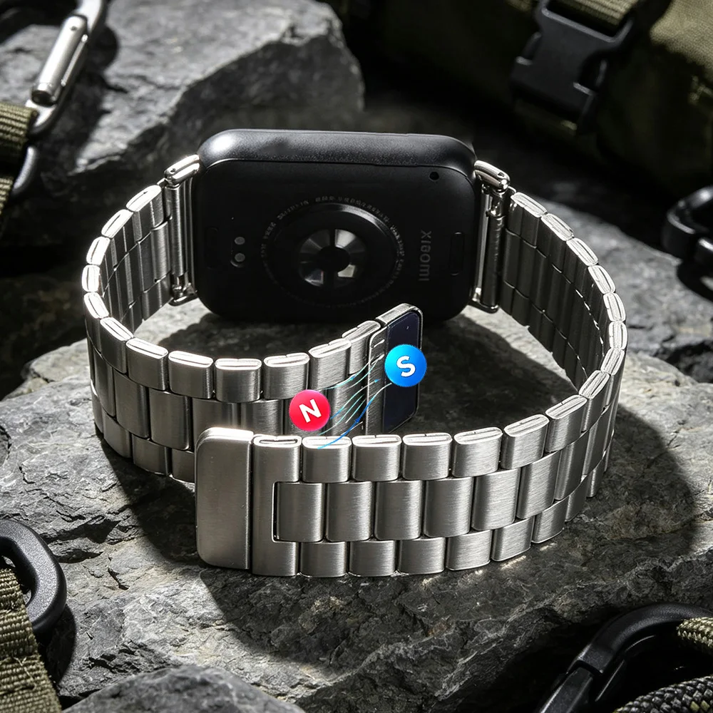Enhanced Magnetic Stainless Steel Breathable Metal Wristband Strap