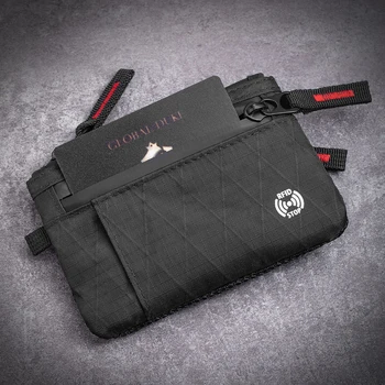 Edc Fashionable Rfid Anti-Theft Ultra-Thin Wallet | Unisex Zipper Coin Purse | Multi-Compartment Credit Card Holder, Portable and Lightweight Carry-On Accessory 2