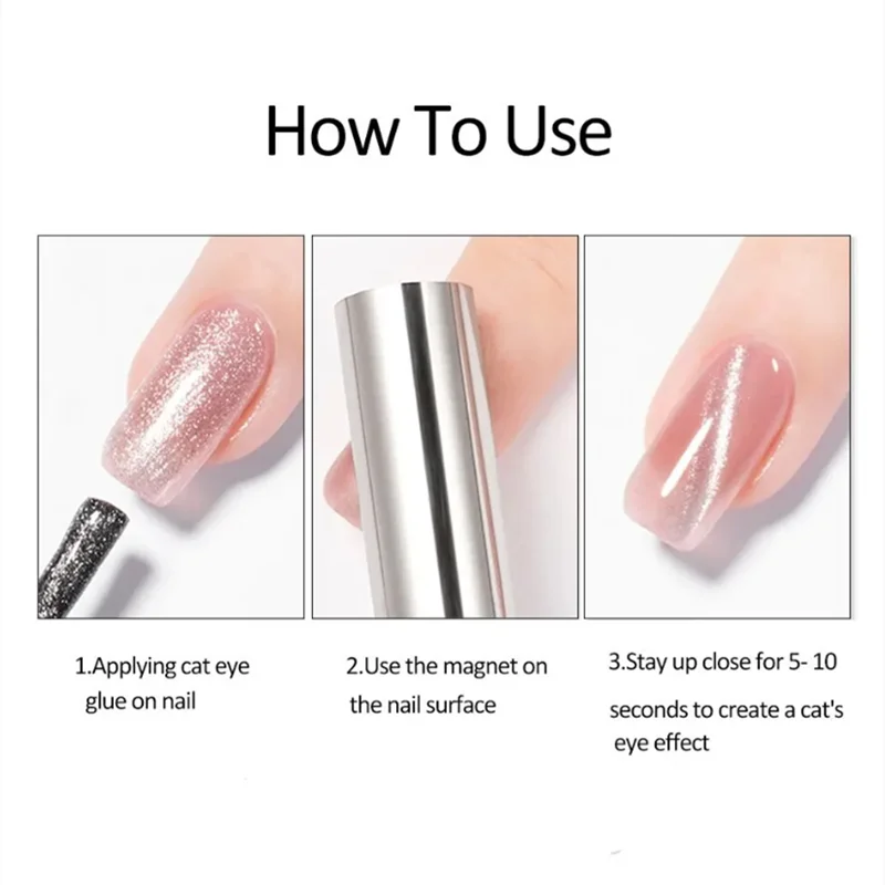 Magnetic Nail Art Tools Cylindrical Magnet for Cat Eye UV Gel Varnish with Nails Art Decoration Fashion Nail Magnet Tools for Manicure Design Tools