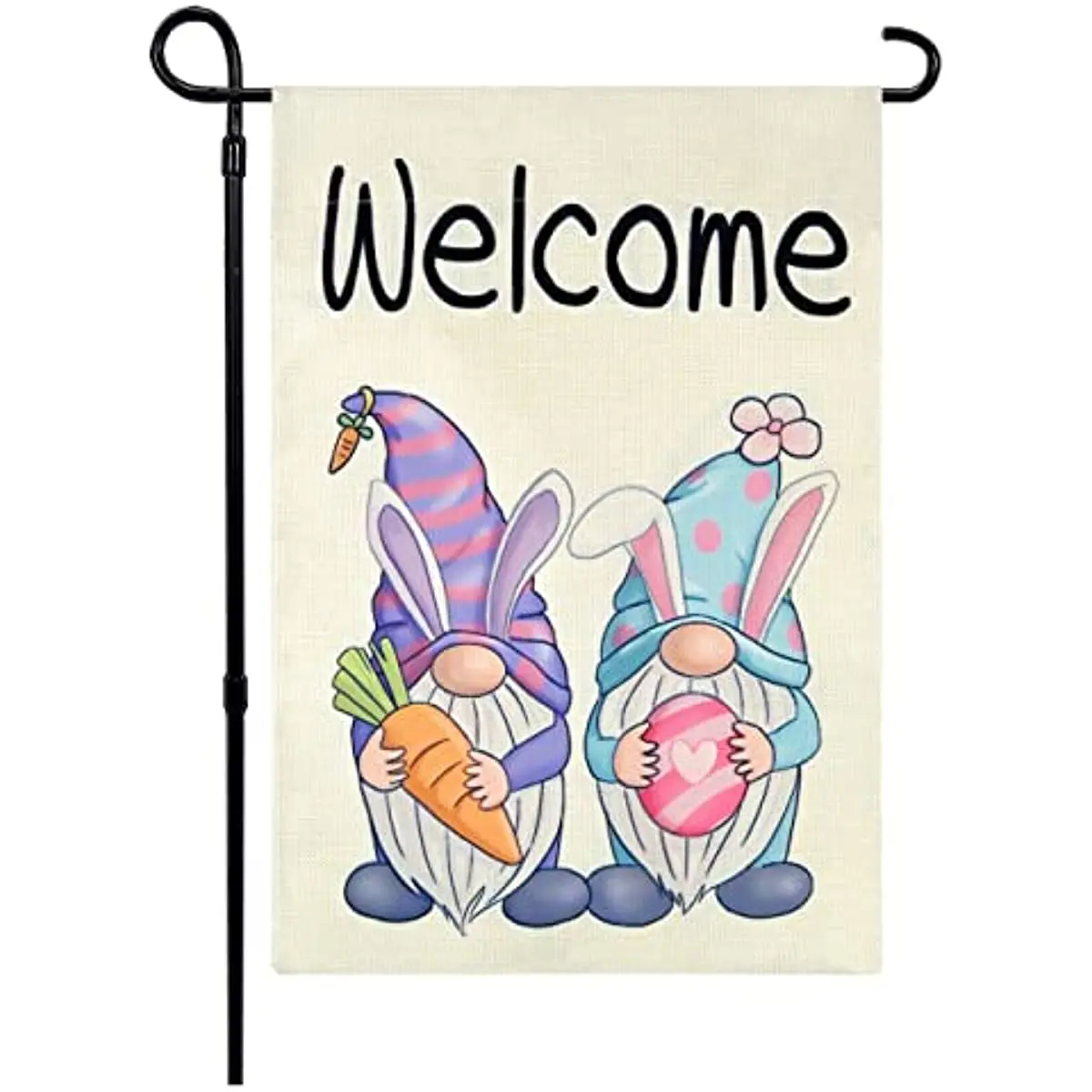 

Easter Garden Flag Double Sided Welcome Gnomes Easter Flag Yard Flag for Outdoor Decoration 12x18 Inch Flags