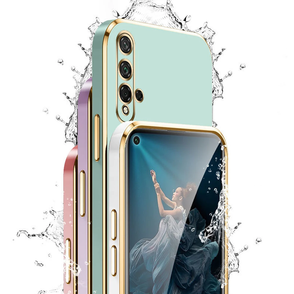 Luxury Square Plating ShockProof Silicone Back Cover s Case