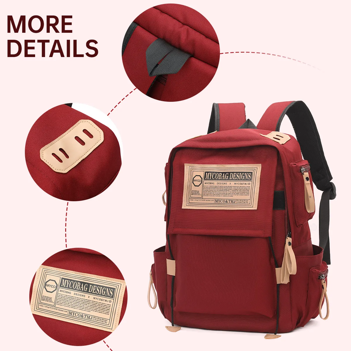 Large Capacity 15.6Inch Computer Backpack K-Style High School College Girls Satchel Backpack Men's Pure Color School Bag