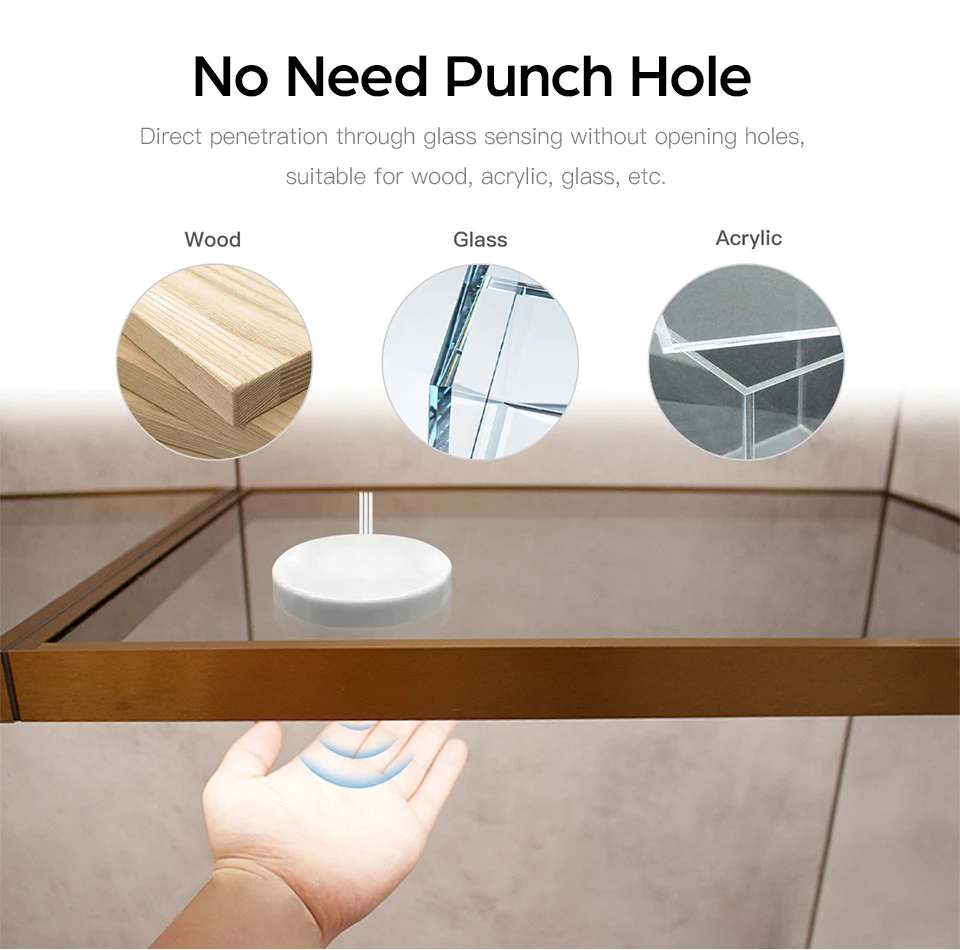 Description Picture 6 of itemHand Sweep Dimmer Sensor Penetrating Switch 12V-24V Wood Panel Touch Switch LED Dimmable Touch Sensing Hidden Switches for Light