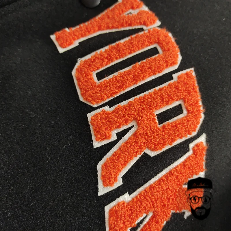 Customized embroidered logo couple baseball jersey, thickened cotton jacket