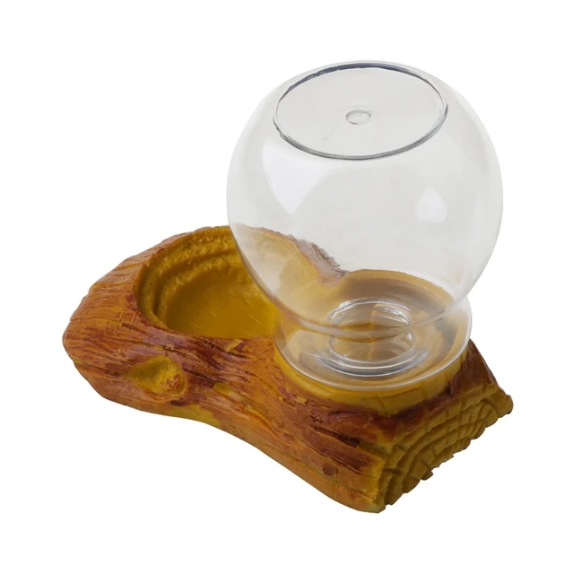 Reptile Amphibian Automatic Waterer Feeder Basin Simulation Tree Bark Turtle Lizard Drinking Bowl Fountains Landscaping 3