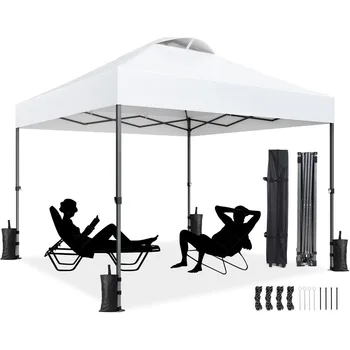 10x10ft 1-Person Setup Pop Up Canopy Tent 1