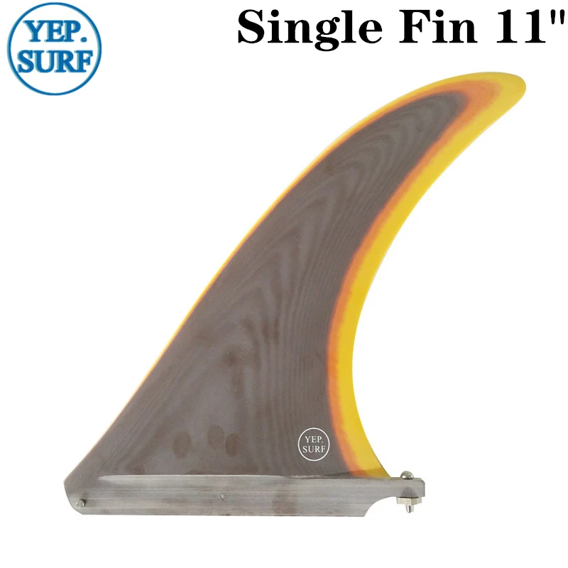 

Longboard Fins Single Fin 11" Surfboard Fin Surf Fins Yellow Color Fiberglass SUP Fin 11 Length Paddleboard Fin