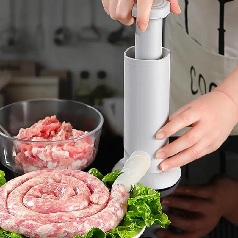 Vertical Sausage Meat Stuffer 2 In 1 Manual Meatball Filler Sausage Maker Tool Homemade Meat Maker Kitchen Supplies sausage stuffer,meatball maker