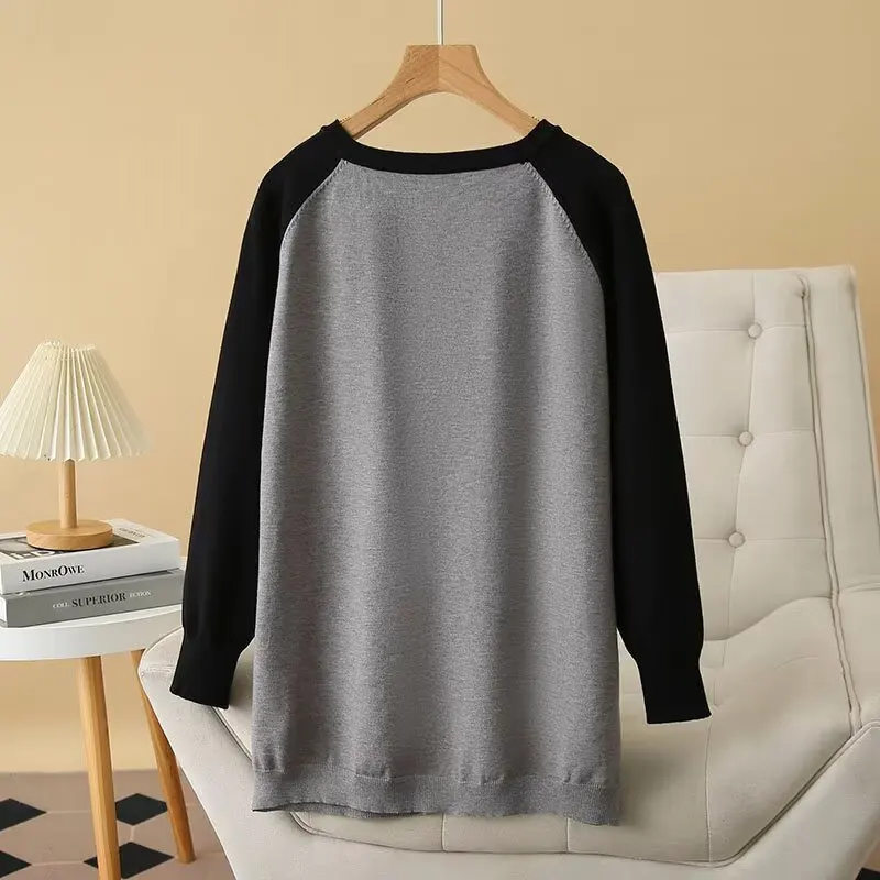 XXXXL Fashion Plus Size Women's Sweaters 2025 Autumn New Style mid-length Casual two-color Knitted Cardigan Jacket 263