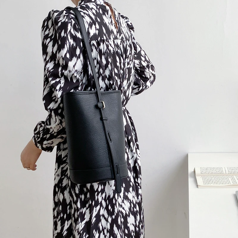 2022 New High Qaulity Soft PU Leather Bucket Shoulder Bag Handbags for Women Luxury Designer Bags Female Ladies Crossbody Bags