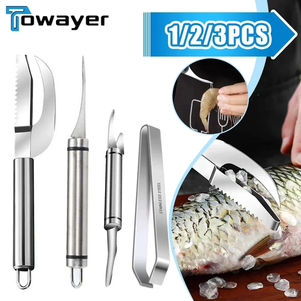 

Fish Scale Knife Stainless Steel Multifunction Fish Maw Scaler Knives Cleaning Shrimp Peeler Cooking Tools Kitchen Accessories